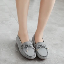 WeiDeng/Осенняя женская повседневная обувь из коровьей замши; удобная модная обувь на плоской подошве; Tenis Masculino Adulto; слипоны; лоферы; zapatos mujer