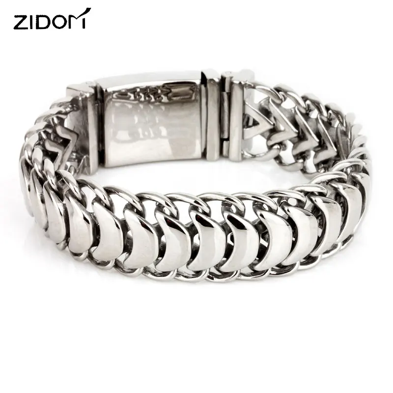 Нержавеющая Сталь Серебряный цвет для мужчин панк стиль Дракон Текстура браслет Мода 22 см длинные звенья цепи браслеты для мужчин ювелирные изделия подарок