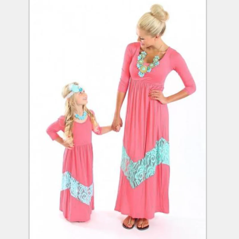 

2019 Spring and Summer Pure Color Sleeves Parent-child Spring and Summer Women's Clothing