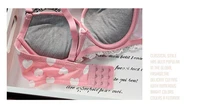 100% cotton thin thick heart charcoal push up underwear bra set wholesale price free shipping