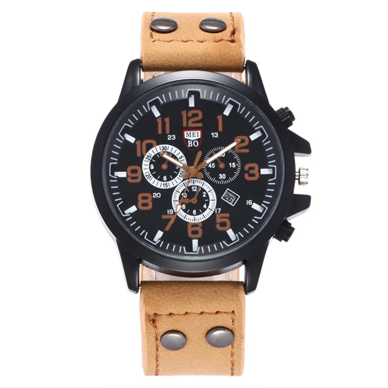 

Relogio Masculino Fashion Sport Men's Watch Leather Strap Auto Date Male Quartz Clock Outdoor Military Relojes Erkek Kol Saati