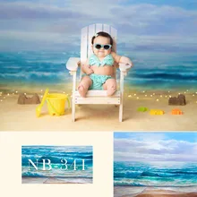Фон для фотосъемки новорожденных Летний душ морской пляж ночной Светильник фотостудия фон для фотосъемки день рождения