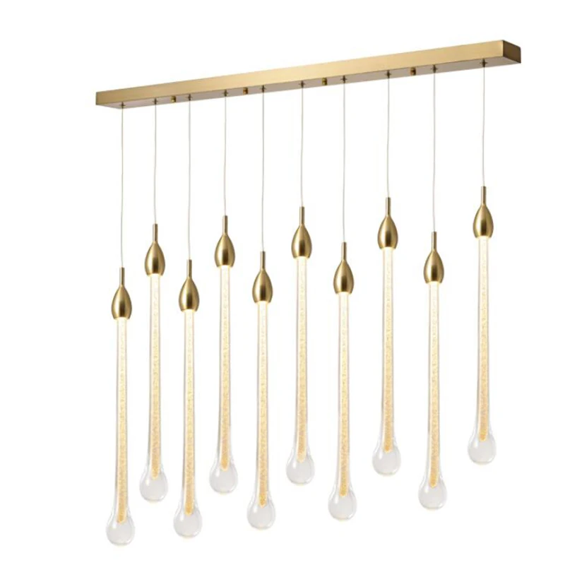 

K9 Crystal Chandelier Villa Round Stairs 3W Light Led Light Fixture Metal Chandelier DIY Suspend Lamp