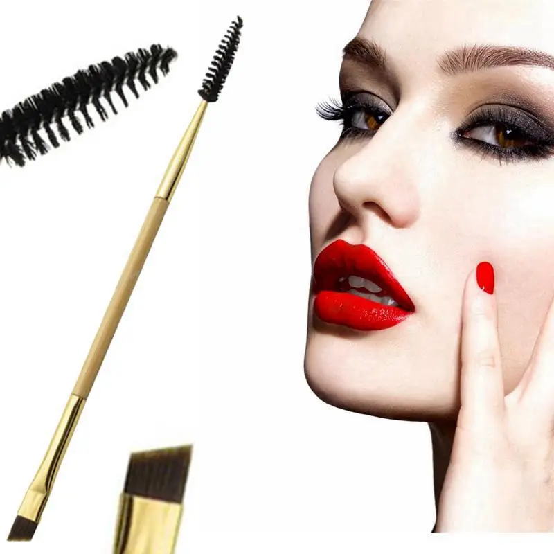 

1 PC Double Eyebrow Brush+Eyebrow Comb beauty cosmetic brush eyebrow makeup brushes for eyeBrow Brush blending eye