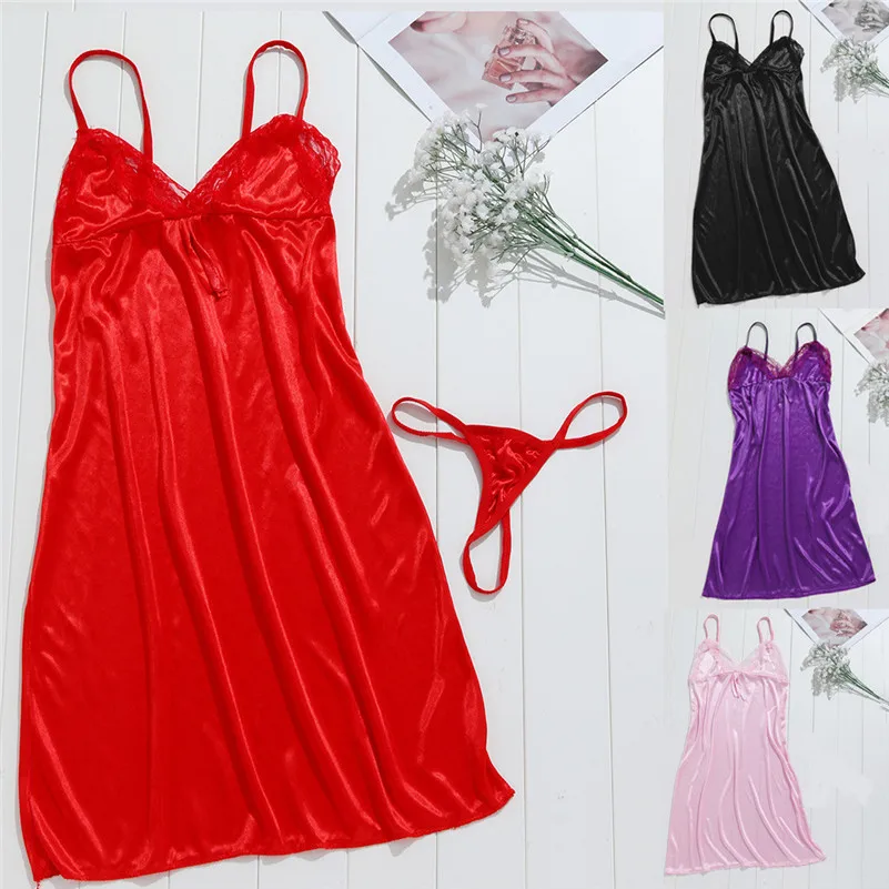 Womens Lingerie Babydoll Sleepwear Underwear Sexy Babydoll Lace Sleep Dress FemmeDe Nuit