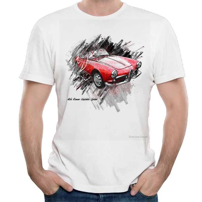 Италия национальные сокровища Alfa Romeo Автомобили футболка Мужская Белый