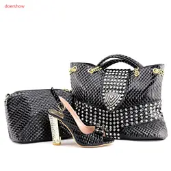 Doershow/Новый дизайн, Итальянская обувь с сумочкой в комплекте, модная итальянская обувь и сумочка в комплекте, Женская обувь в африканском