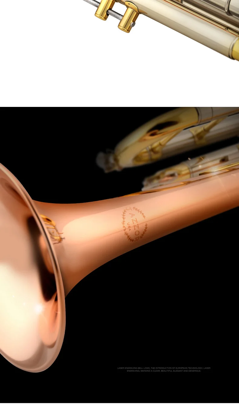 JAZZOR JZTR-400 профессиональная труба B плоская Золотая Лаковая труба латунные духовые инструменты с Чехол и мундштук