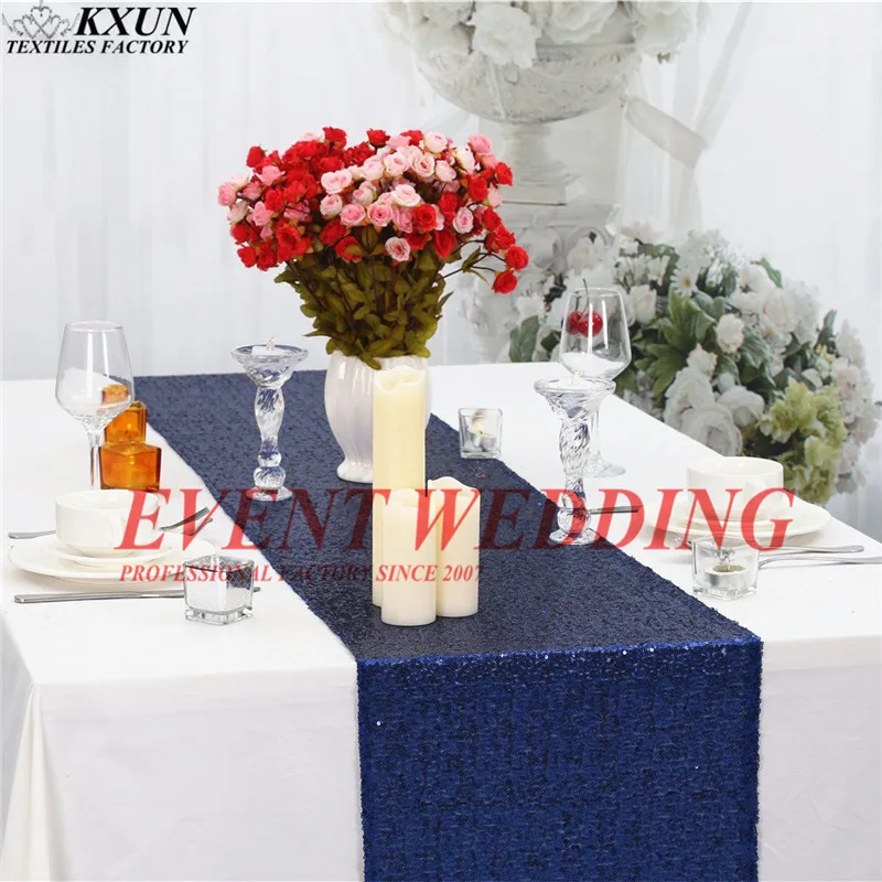royal blue 10 цветов со сверкающими блестками, настольный бегун, Свадебный декор, блестящая скатерть, бегуны, украшения для дома, вечерние - Цвет: royal blue
