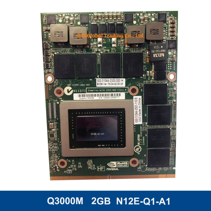 

Original Q3000M 2GB N12E-Q1-A1 VGA Graphics Video Card With Back Bracket For Dell M6600 M6700 HP 8760W 8770W 8740W 100% Working