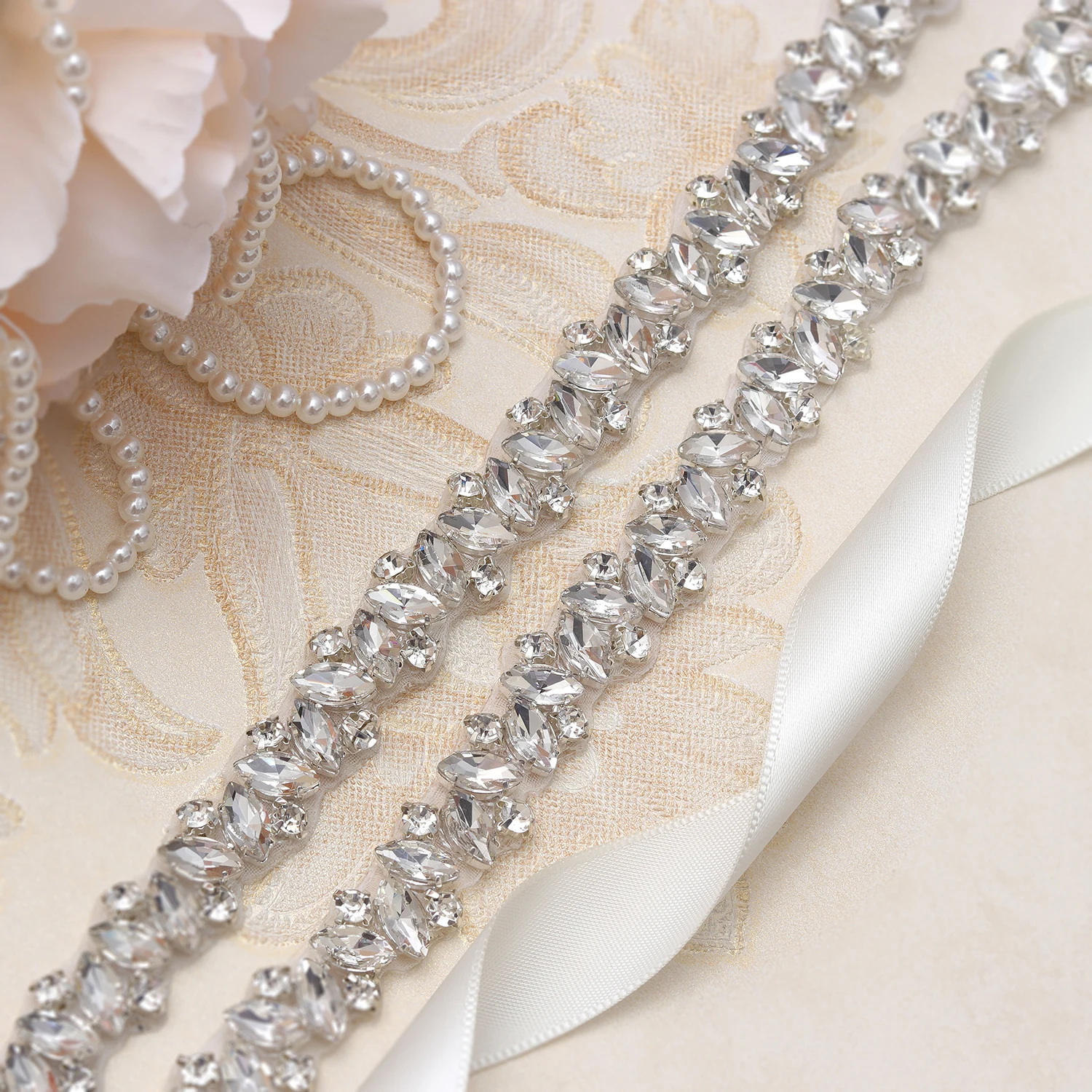 

Diamond Wedding Belt MissRDress Gold Crystal Wedding Sash Rhinestones Bridal Sash Belt For Wedding Evening Dress JK863