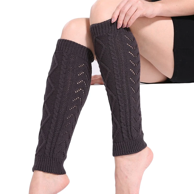 2017 Winter Womens Leg Warmers Cotton Crocheted Warm Boot Cuffs Thigh