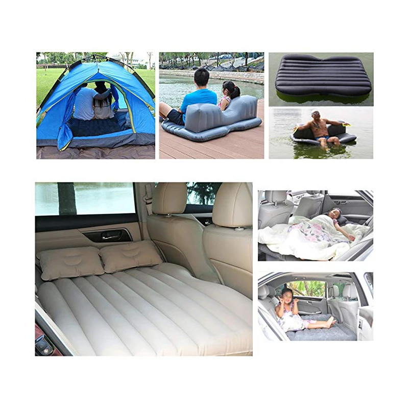Air Inflatable Mattress for Adults Child Baby Car Travel Universal Auto Back Seat Sofa Pillow Outdoor Camping Mat with Air Pump