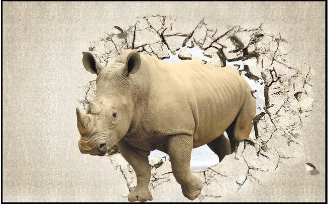 

3D wallpaper living room TV background wall paper bedroom sofa decorated mural wallpaper brick rhino papel de parede