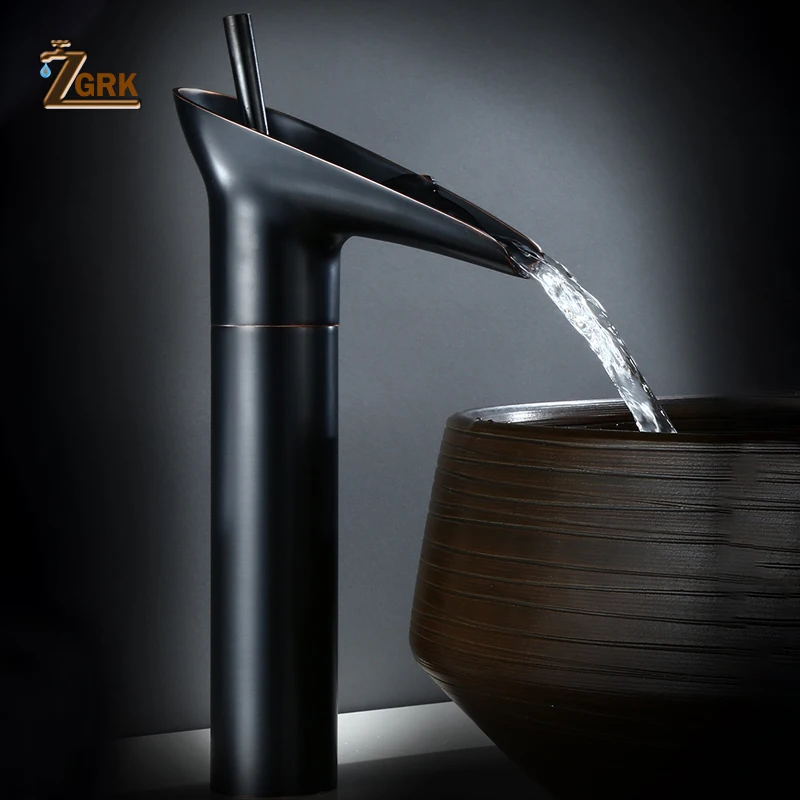  ZGRK BathroomFaucets Faucet Elegant Kitchen Black Ceramics Sink Faucet Single Handle Hot And Cold W - 32913341964