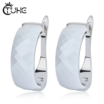 

Women Elegant Earrings Paved Cut Surface Elegant Earrings Wedding Gift Fashion Black White Clear Vogue Wedding Jewelry Gift