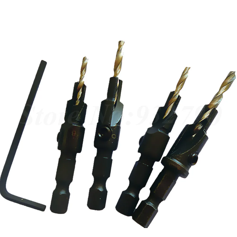 4 шт. сверла с потайной раковиной Hss 1/4 &quot быстросменное отверстие шестигранный