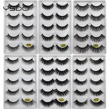 Faux cils en vison 3D, maquillage, épais, effet spectaculaire, volume nature, doux, 5 paires, g800
