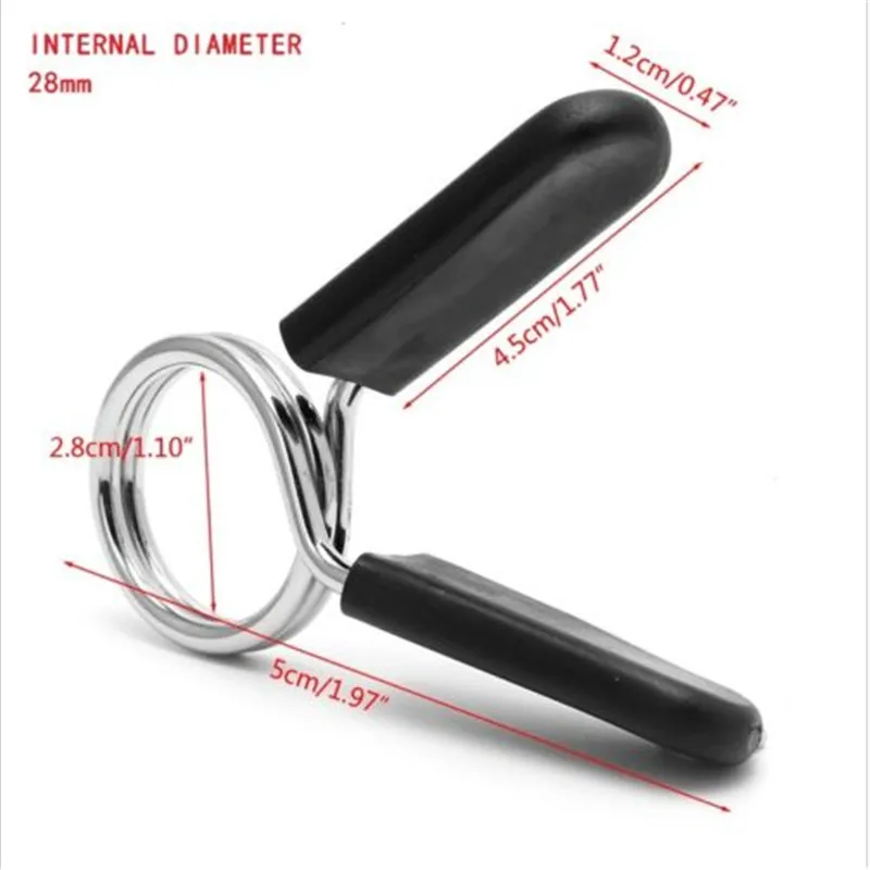 

1 Pair 25 mm Standard Barbell Clamp Spring Collar Clips Dumbbell Lock for Weight Lifting Dumbbell