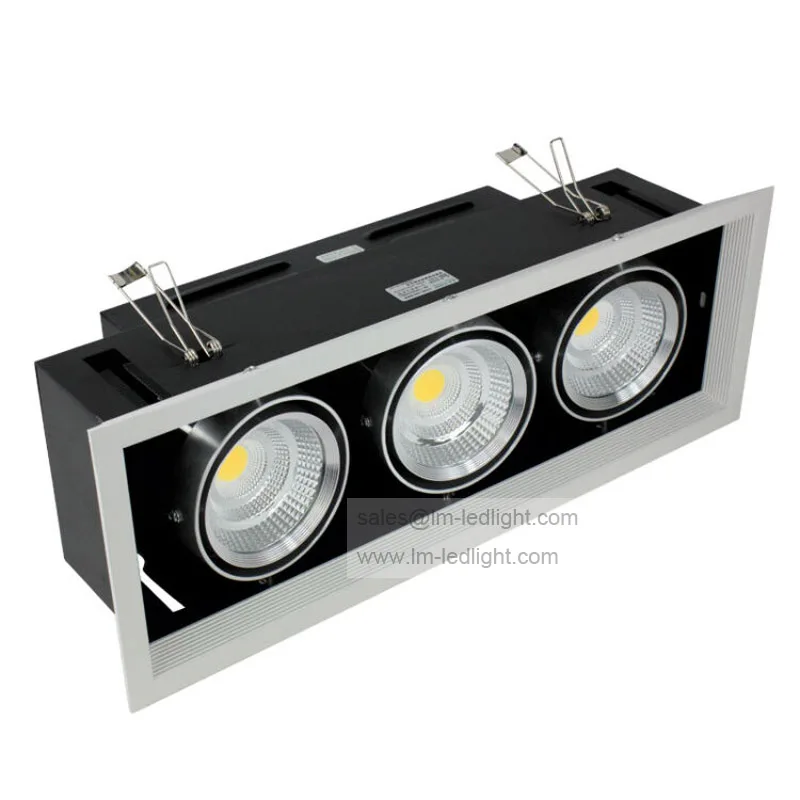 

Dimmable AR80 3*10W LED Bean Pot Light 30W COB LED Grille Lamp High light LED Bean Gallbladder Lamp Warranty 3 Years