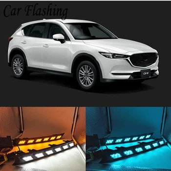 

Car Flashing 2PCS Car DRL LED Daytime Running Light For Mazda CX-5 CX5 2017 2018 2019 With Yellow Turning Signal Function