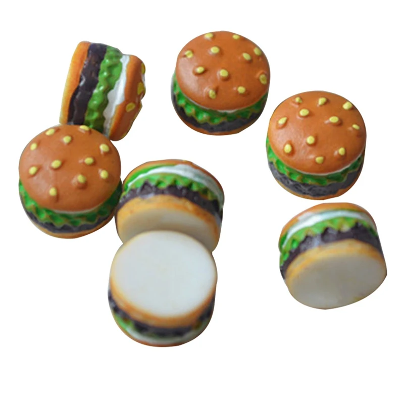 

High Quality 1pcs Kids Kitchen Toys Cute Hamburge Resin Toys Safety 1:12 Food Hamburg DIY Dollhouse Miniature Decoration Crafts