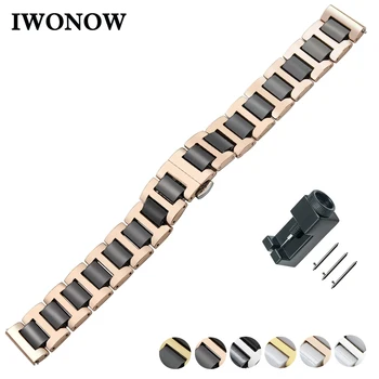 

Ceramic + Stainless Steel Watch Band 18mm 20mm 22mm for Citizen Quick Release Strap Butterfly Buckle Wrist Belt Bracelet