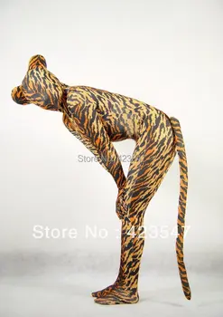 

Leopard Unisex Skin Spandex Zentai Cosplay Halloween party Suit free shipping