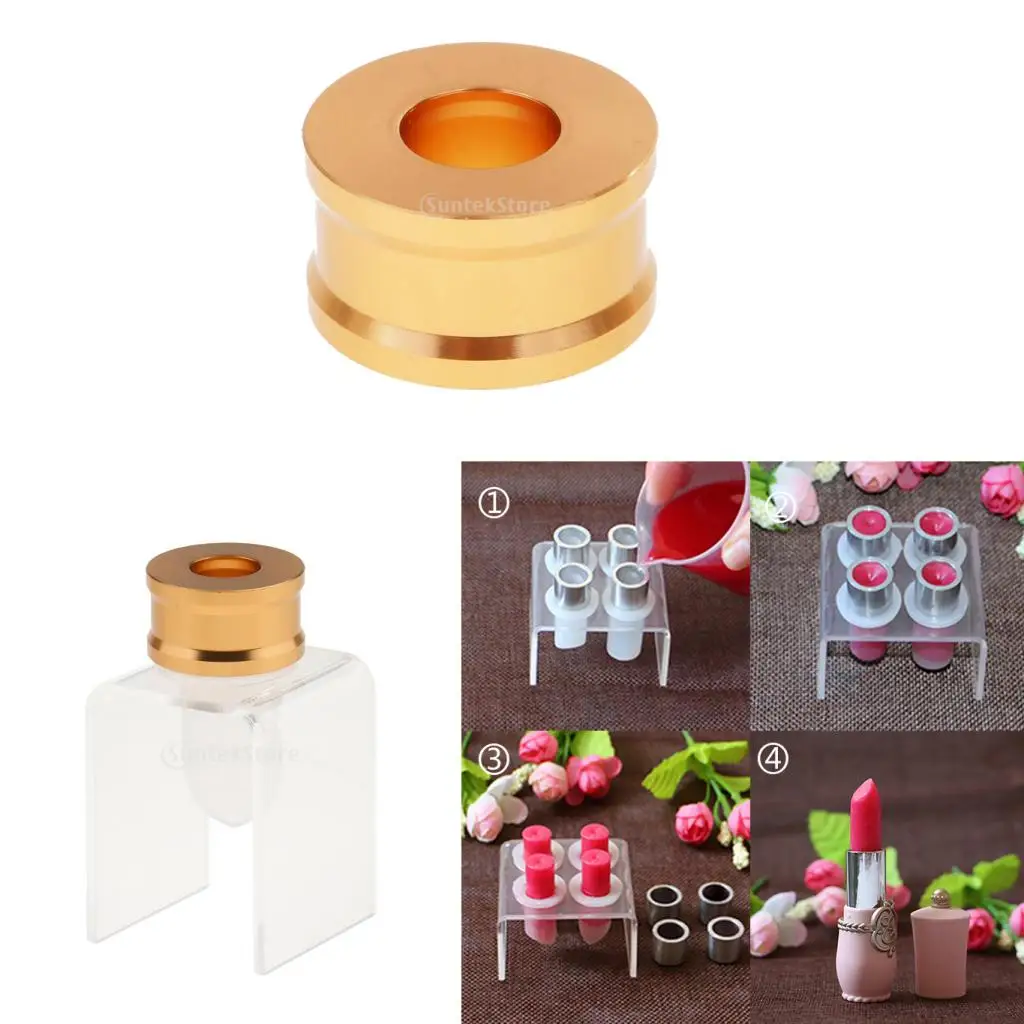 Homemade Lipstick Mold Ring DIY Mould Makeup Tool With Stand For 12.1mm Tube