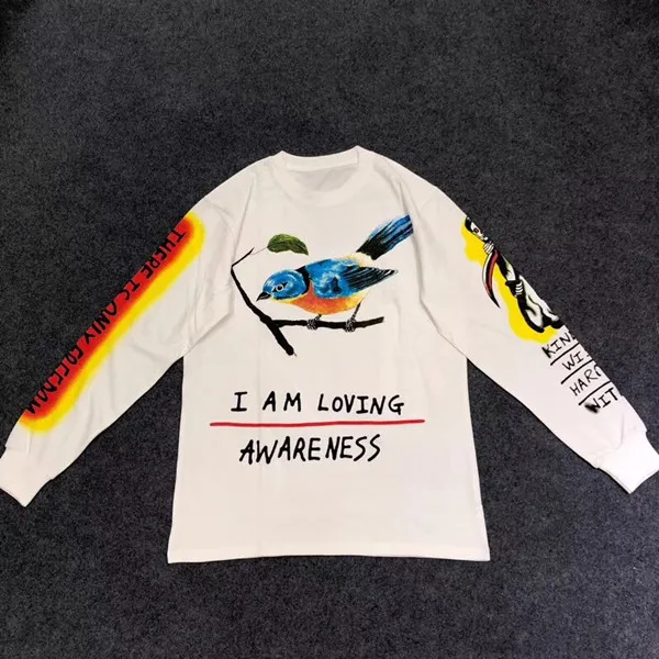 4 Kanye West Kids See Ghosts майки с граффити пара толстовка хип-хоп мода новое поступление Magpie повседневная одежда с вырезом под горло Толстовка - Цвет: 4