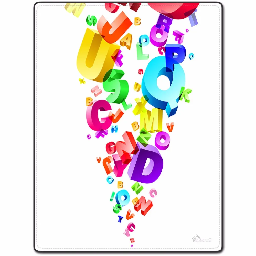 

Blanket Comfort Thin Soft Air Conditioning Easy Care Machine Wash Sofa Bed Throw Warm Blanket Colorful letters three-dimensional