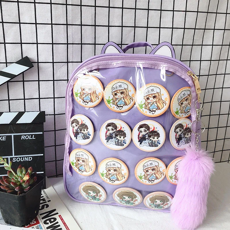 Прозрачные женские рюкзаки с милыми кошачьими ушками Ita, женские школьные сумки для девочек-подростков, школьные сумки, новинка