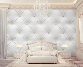 

beibehang wall papers home decor White European simulation soft pack 3d stereo TV background wall papier peint mural 3d Mural 3d