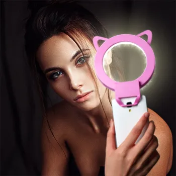 

Cartoon Clip-on phone LED Selfie Ring Light Night Darkness Selfie Enhancing Photography flash lamp for iPhone Samsung Smartphone