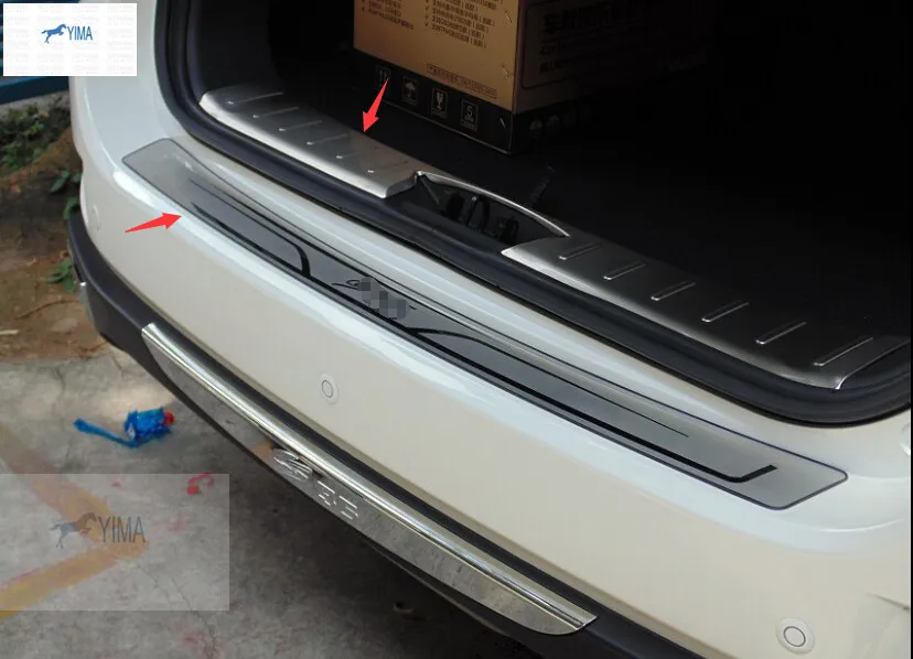 Stainless Steel Inside Outside Rear Bumper Protector Sill Plate 2 pcs For Changan cs35