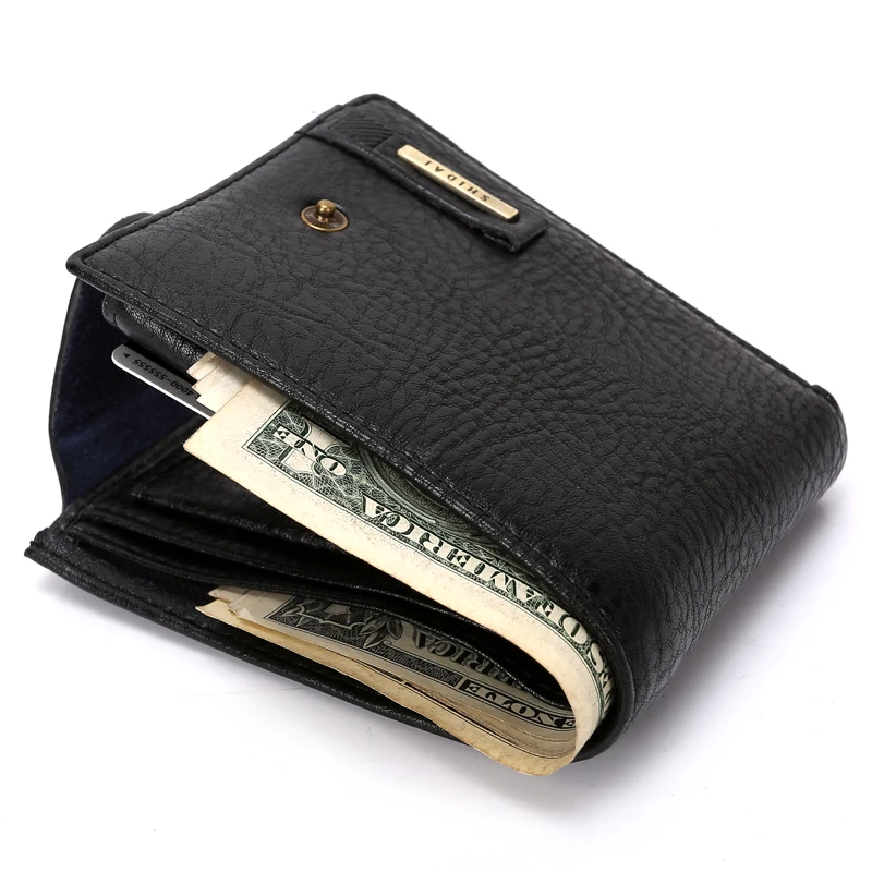  Hot Sale Men wallets dollar price purse Genuine Leather Wallet Men Famous Brand Mens Wallet with Coin Pocket Carteira Masculina 