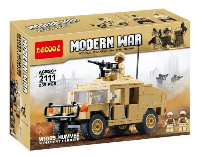  Decool 2111 Military series -M1025 armored humvees.235 pcs Legoings 3D DIY Figures toys for childre
