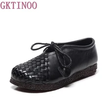 GKTINOO/обувь из натуральной кожи; модные лоферы; женская обувь ручной работы; мягкая удобная повседневная обувь на плоской подошве; женская обувь на плоской подошве