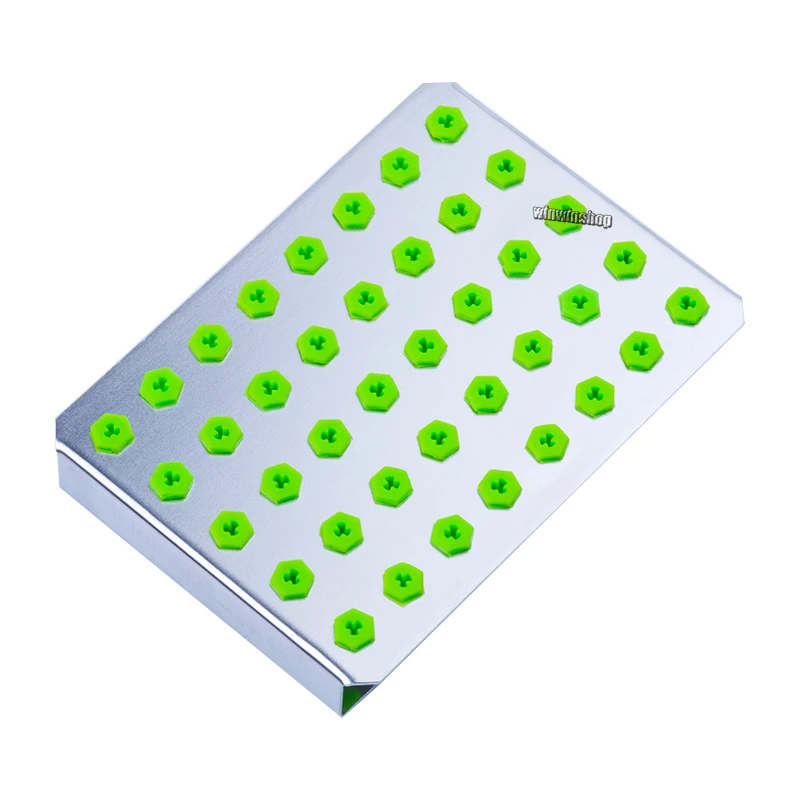 Стоматологические имплантаты Бур 40 отверстий Органайзер кассета Комплект Коробка лоток дрель стерилизации инструмент с держателем из нержавеющей