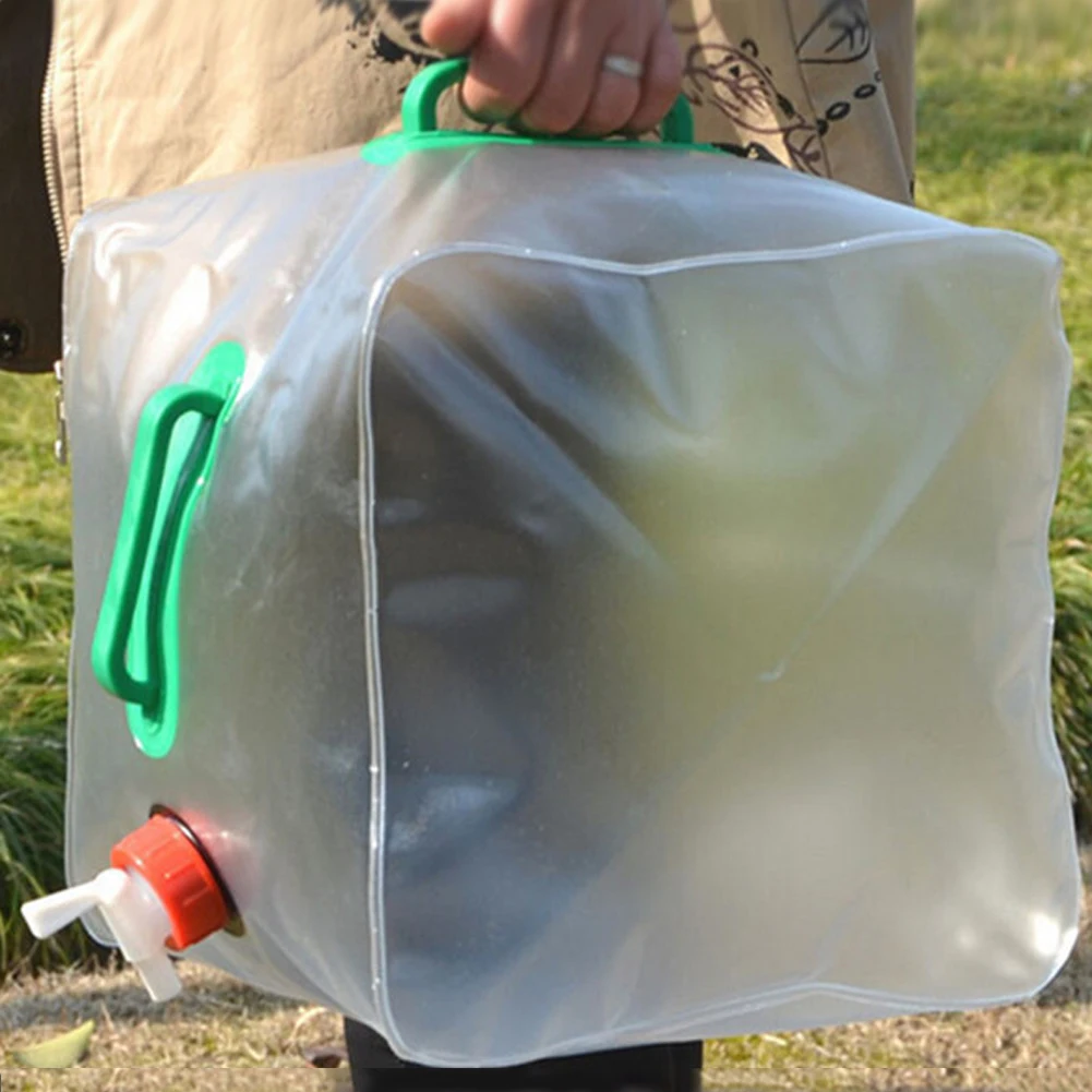 

Big Container 20L PVC Outdoor Foldable Folding Collapsible Transparent Drinking Water Bag Car Water Carrier Container