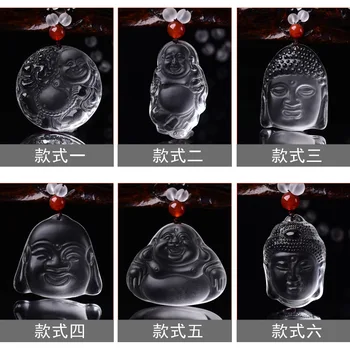 

HWW select style white Sakyamuni Buddha head Maitreya Buddha belly pendant necklace