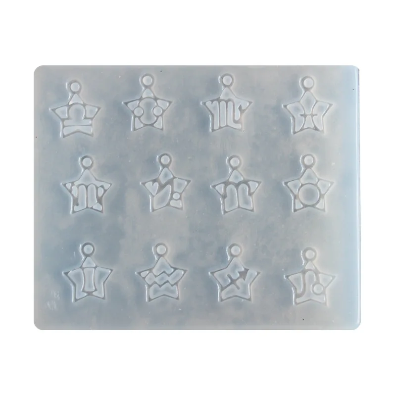 

New mirror 12 star border gel drop silicone mold pendant mold S171