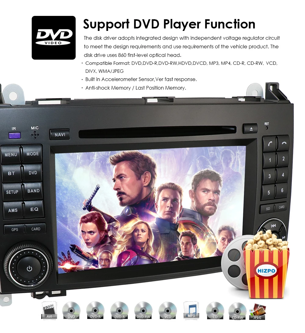 Top 2din for Mercedes/Benz/Sprinter/B200/B-class/W245/W209 car dvd,gps,usb,radio,BT,Steering wheel,Canbus,free 8g map,Built-in mic 16