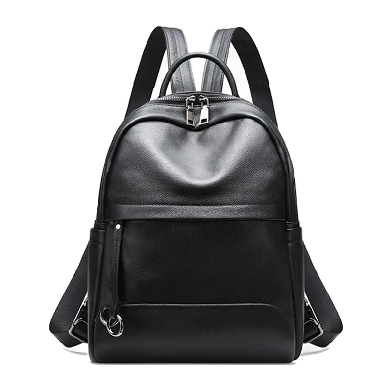 

2018 Simple Fashion Style Women Leather Backpack 100% Real Leather Female Shoulder Bag Young Girl Schoolbag Large Travel Bag