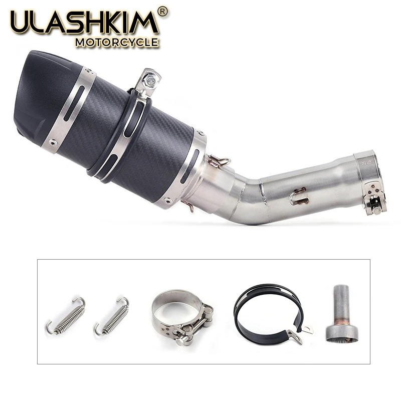 

Motorcycle Full System Muffler Escape Exhaust Middle Link Pipe Accessories Slip On For Yamaha Fazer FZ8 FZ8N FZ800 2010 to 2015