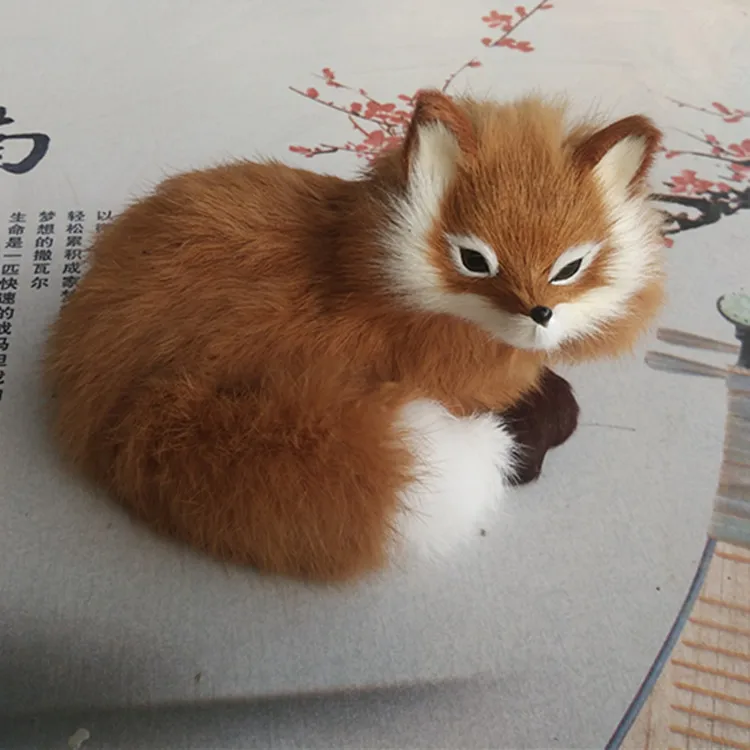 

new simulation fox toy lifelike beautiful yellow fox doll gift about 16x11.5x13cm