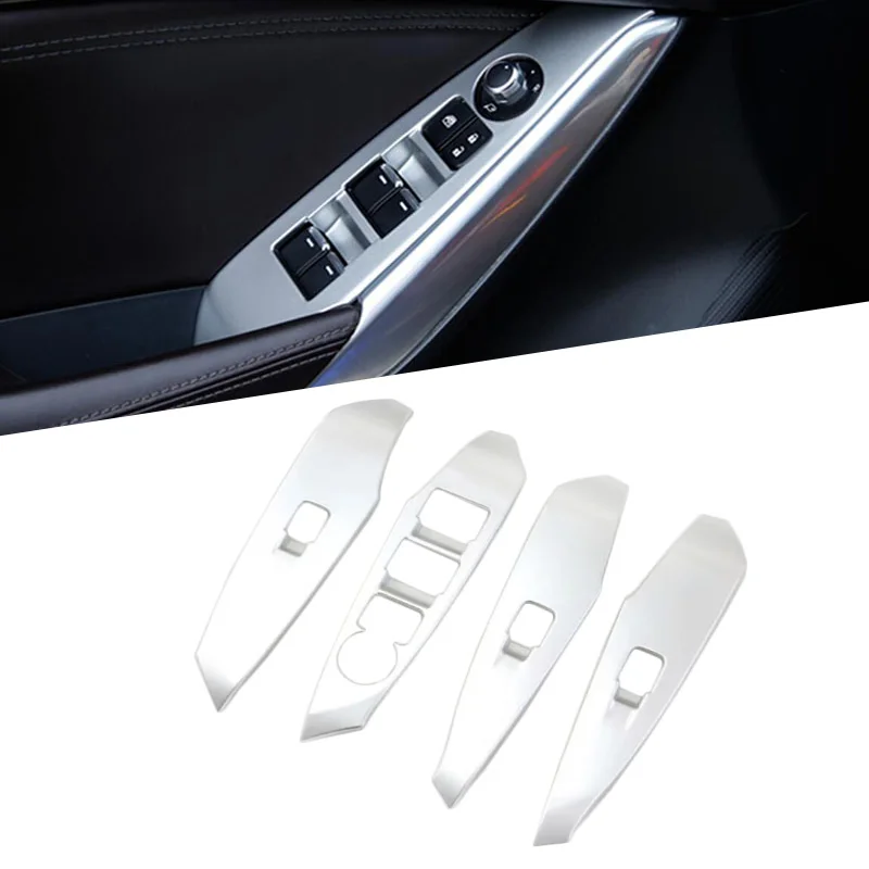

ABS Carbon Inner Door Armrest Window Lift Switch Button Cover Trim Stickers Car-Styling Accessories For Mazda 6 M6 Atenza 2017