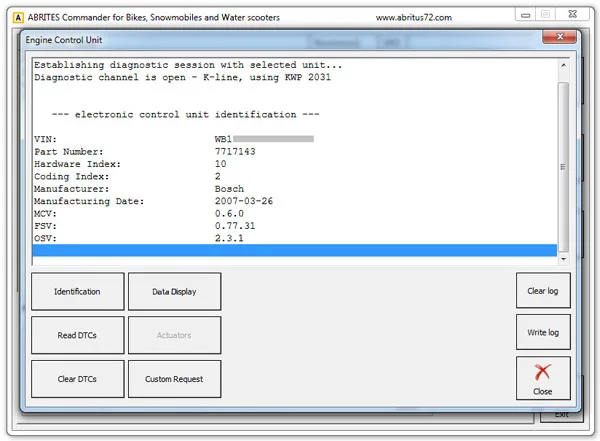 Fvdi abrites commander diagnostic display