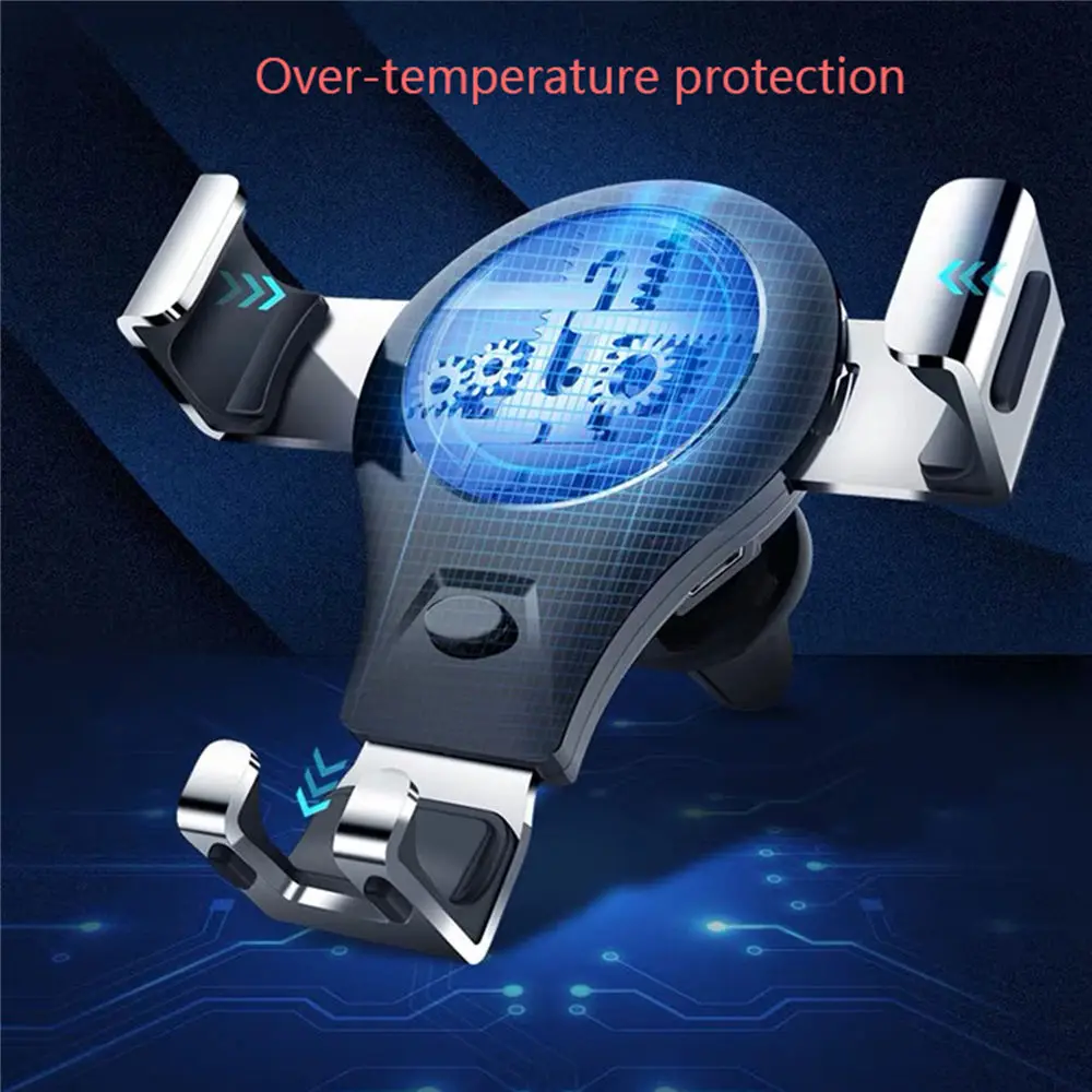 

Automatic phone holder and wireless car charger 10W universal gravity car phone metal holder air vent mount stand for Smartphone