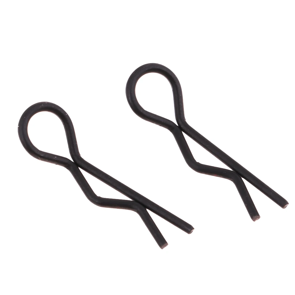 50 Pieces RC Car Black Metal Bodyshell Clips Pins R Shape for Traxxas TRX4 1/10 RC Buggy RC Rock Crawler Vehicle Models